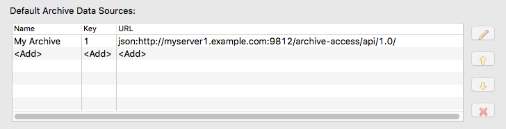 CSS Data Browser default archive data sources