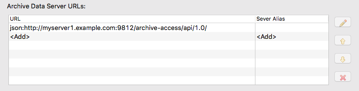 CSS Data Browser archive data server URLs